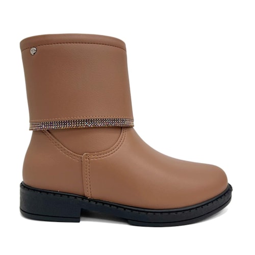 Detalhe - Bota Pampili Safira Kids Menina 279.132 Marrom Mousse