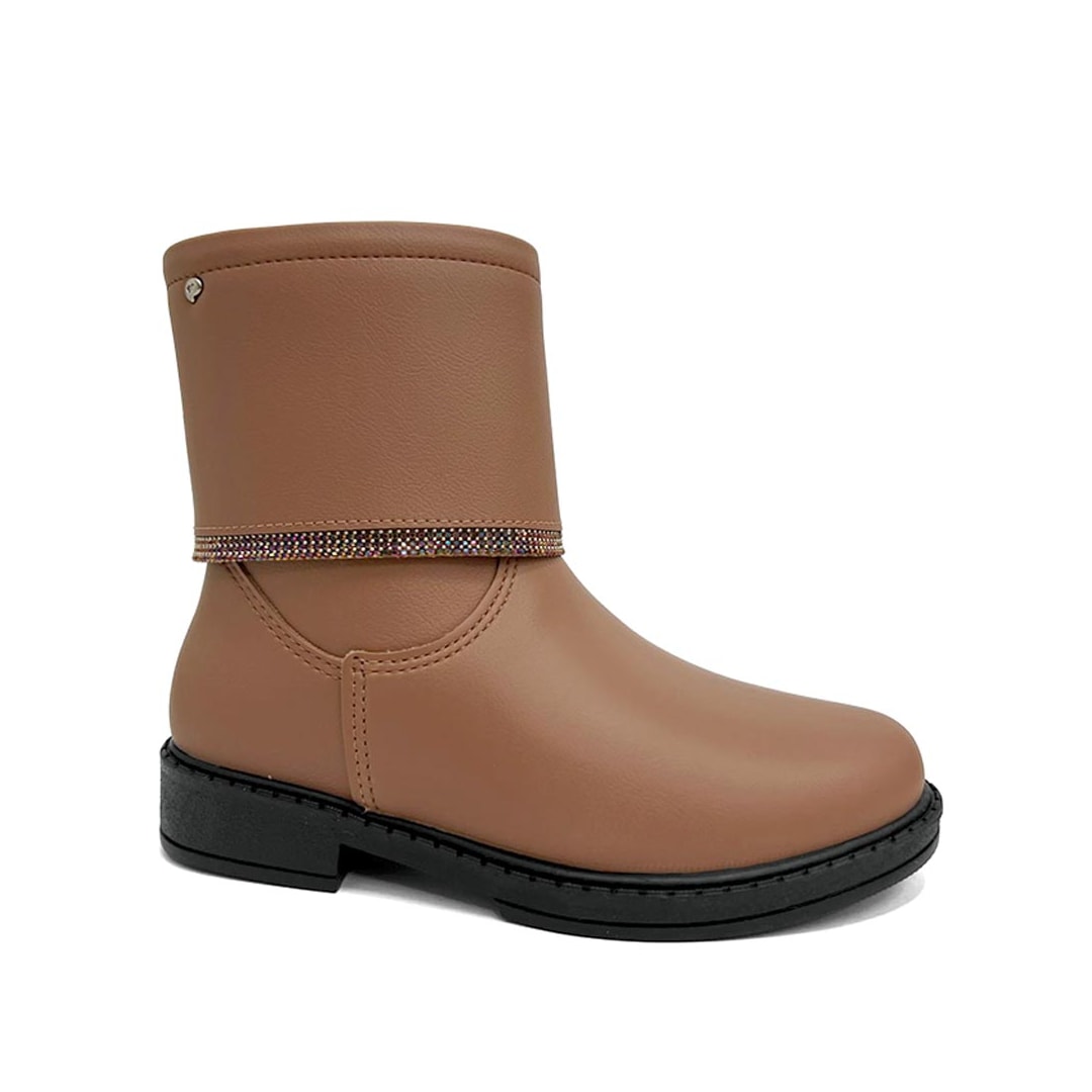 Bota Pampili Safira Kids Menina 279.132 Marrom Mousse Bota Pampili Safira Kids Menina 279.132 Marrom Mousse