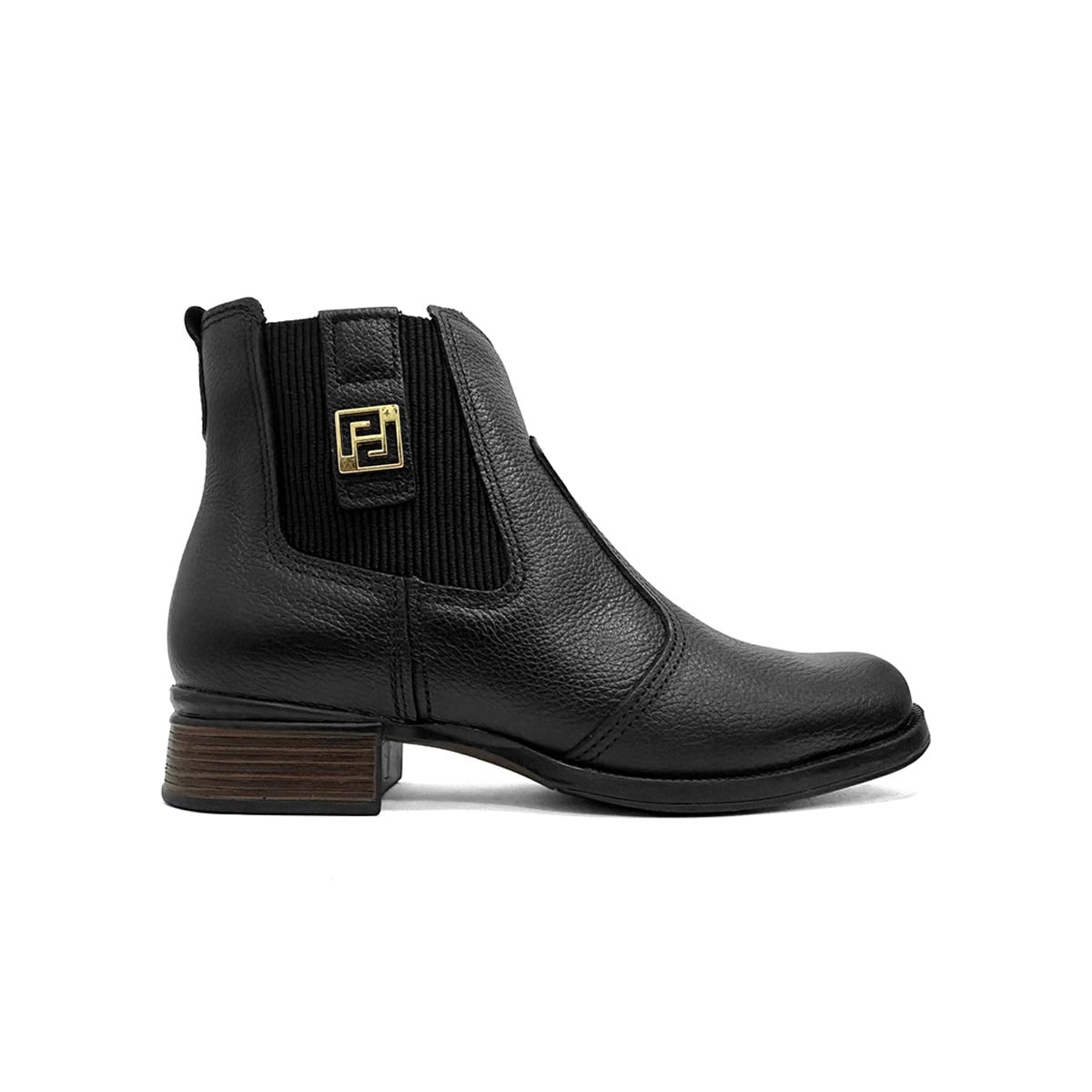 Bota Pegada Cano Curto De Couro 282003 Preto Bota Pegada Cano Curto De Couro 282003 Preto