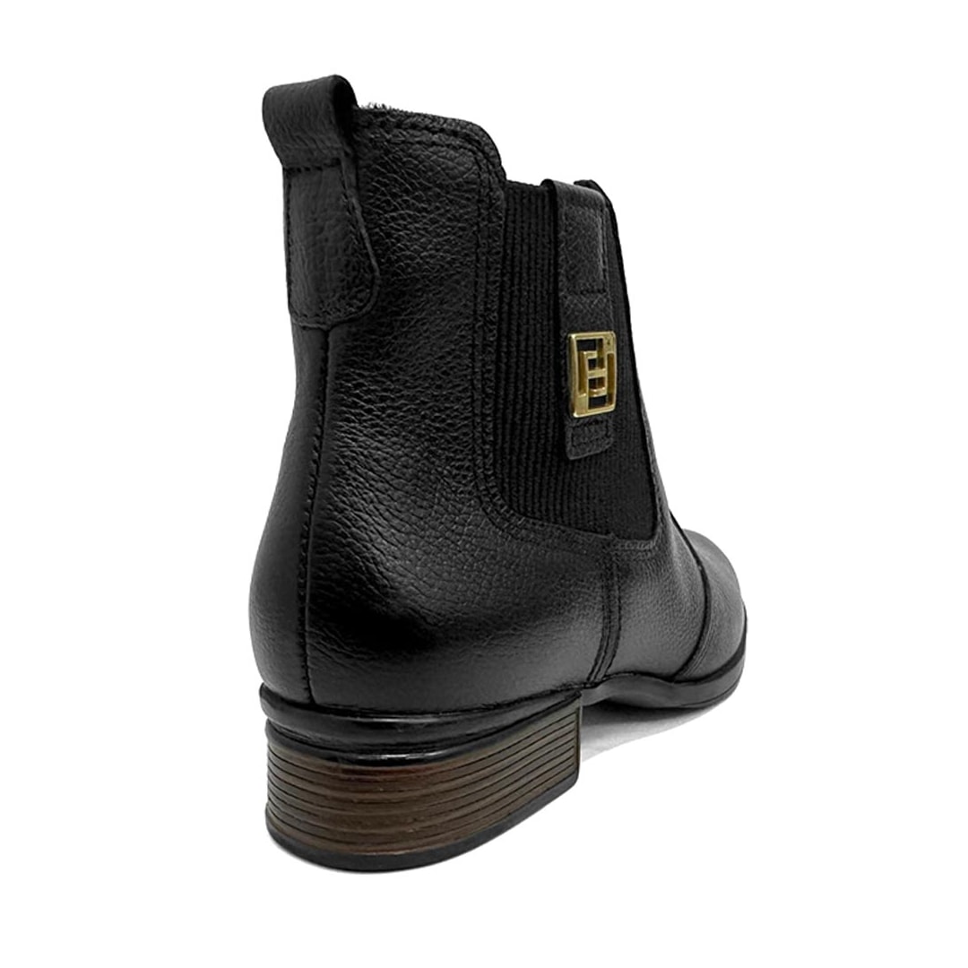 Bota Pegada Cano Curto De Couro 282003 Preto