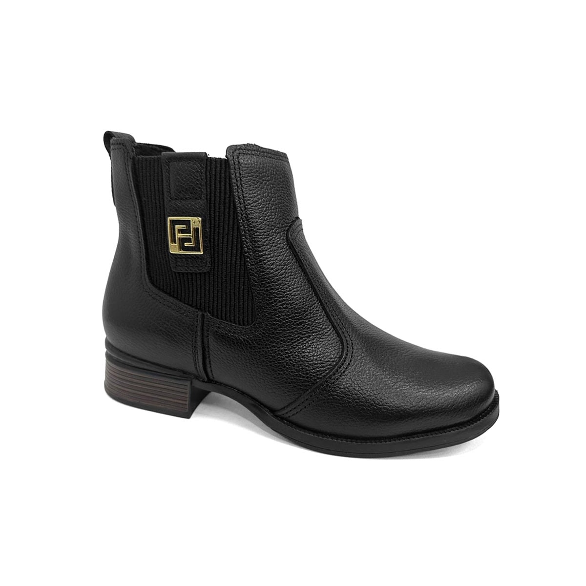 Bota Pegada Cano Curto De Couro 282003 Preto Bota Pegada Cano Curto De Couro 282003 Preto