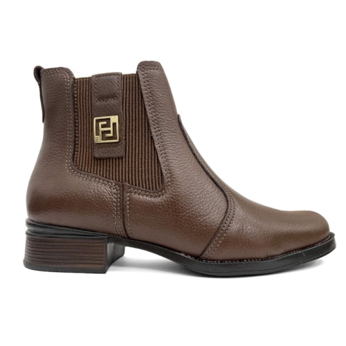 Detalhe - Bota Pegada Cano Curto De Couro 282003 Toffe