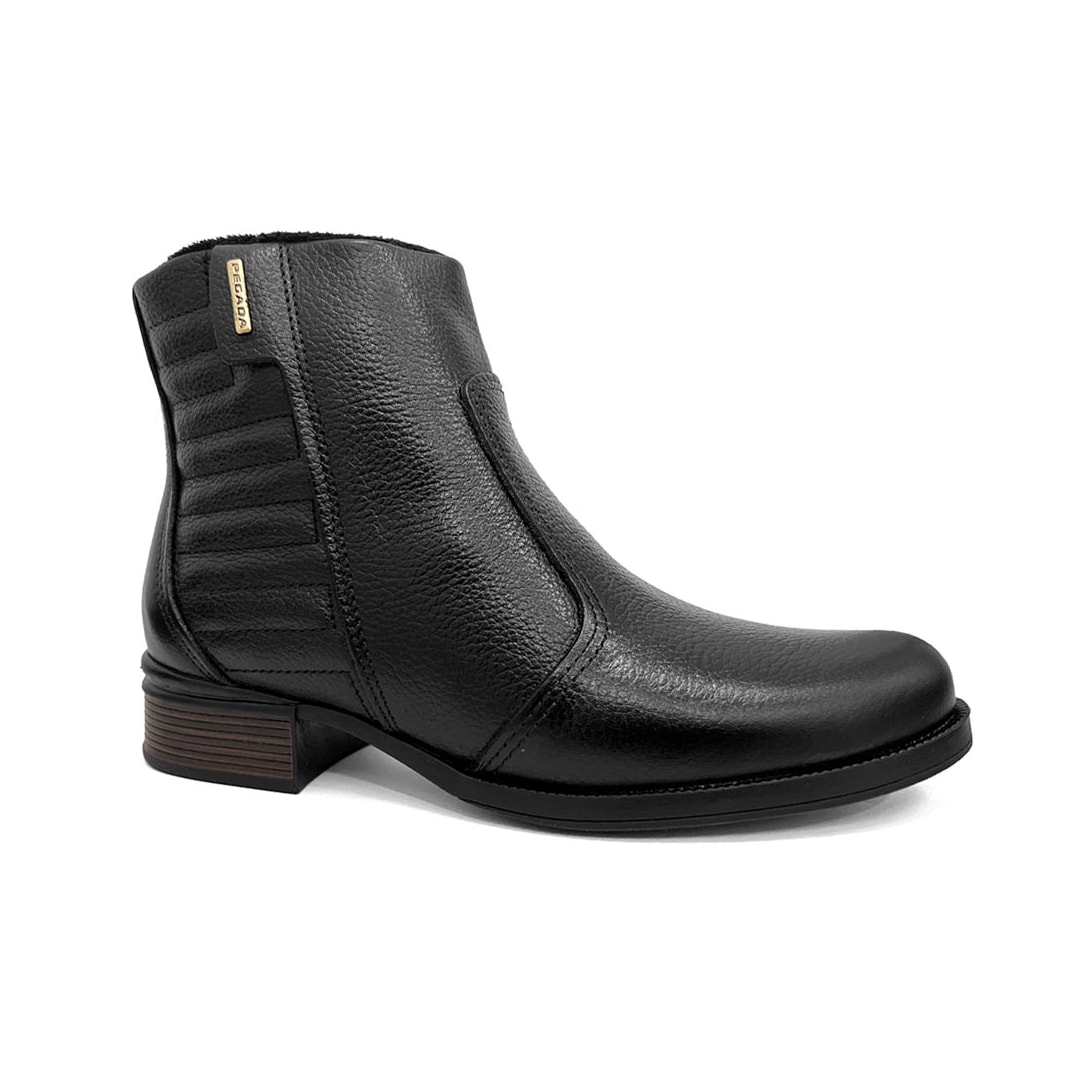 Bota Pegada Cano Curto De Couro 282008 Preto Bota Pegada Cano Curto De Couro 282008 Preto