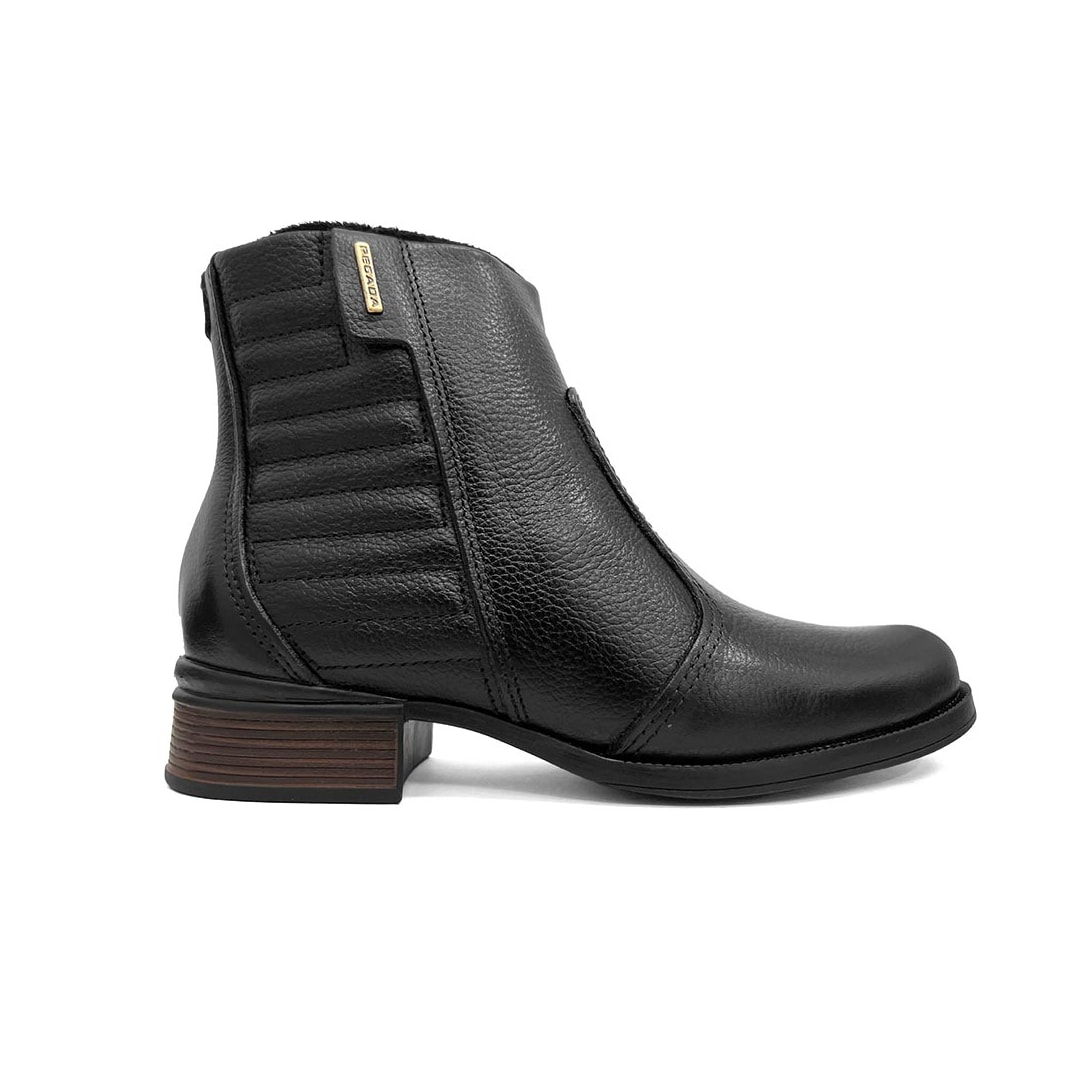 Bota Pegada Cano Curto De Couro 282008 Preto Bota Pegada Cano Curto De Couro 282008 Preto