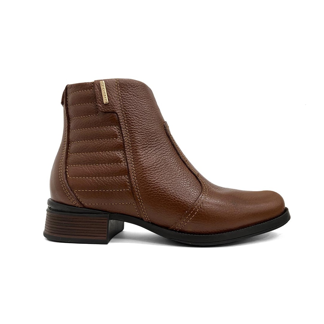 Bota Pegada Cano Curto De Couro 282008 Terracota
