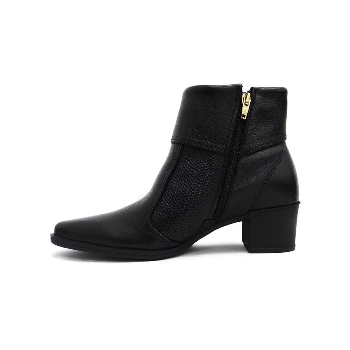 Bota Pegada Couro Cano Curto 280506 Preto Bota Pegada Couro Cano Curto 280506 Preto