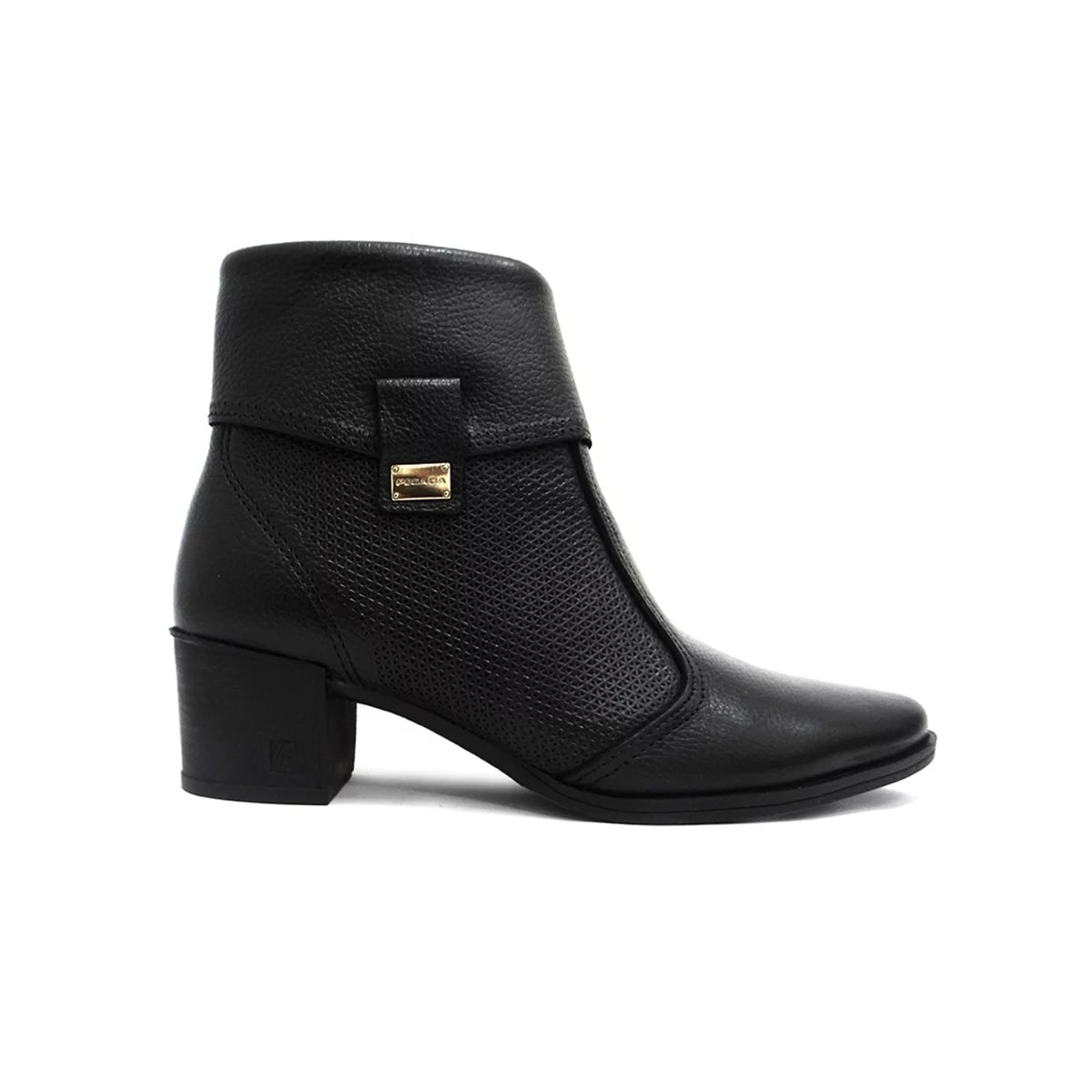 Bota Pegada Couro Cano Curto 280506 Preto Bota Pegada Couro Cano Curto 280506 Preto