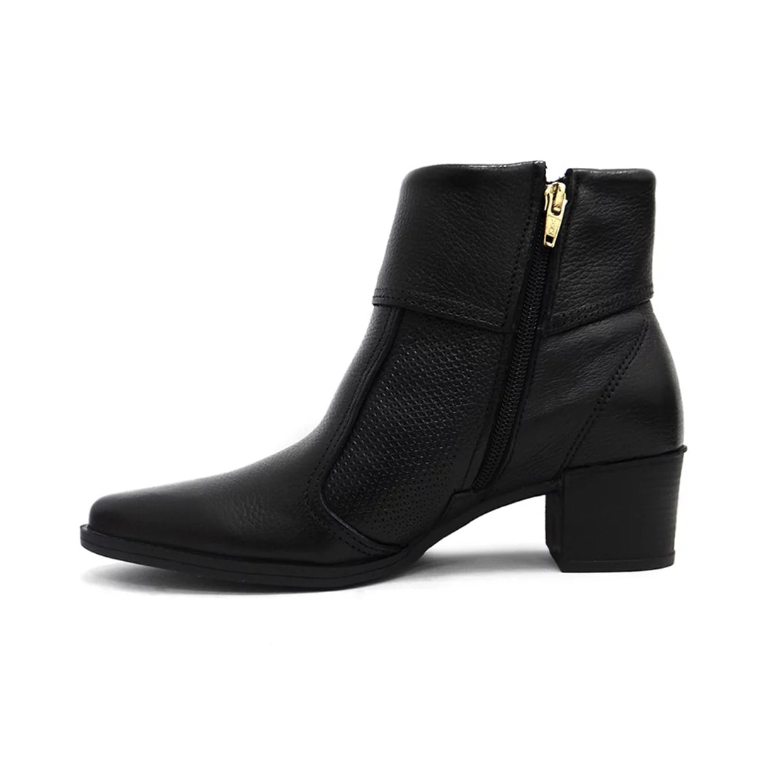 Bota Pegada Couro Cano Curto 280506 Preto Bota Pegada Couro Cano Curto 280506 Preto