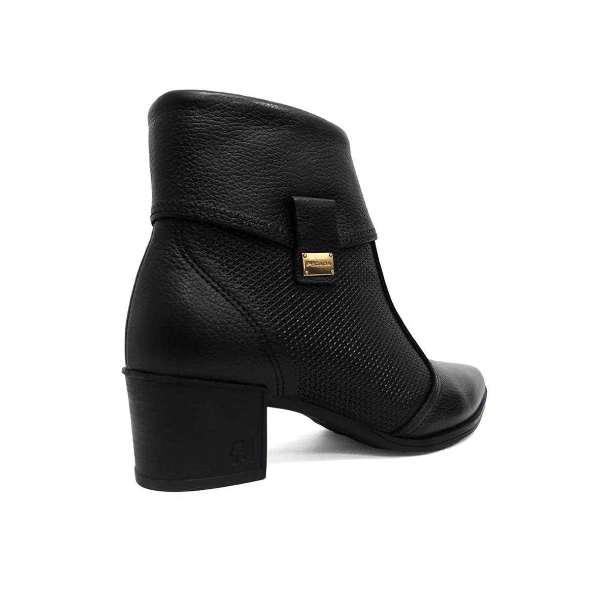 Bota Pegada Couro Cano Curto 280506 Preto Bota Pegada Couro Cano Curto 280506 Preto