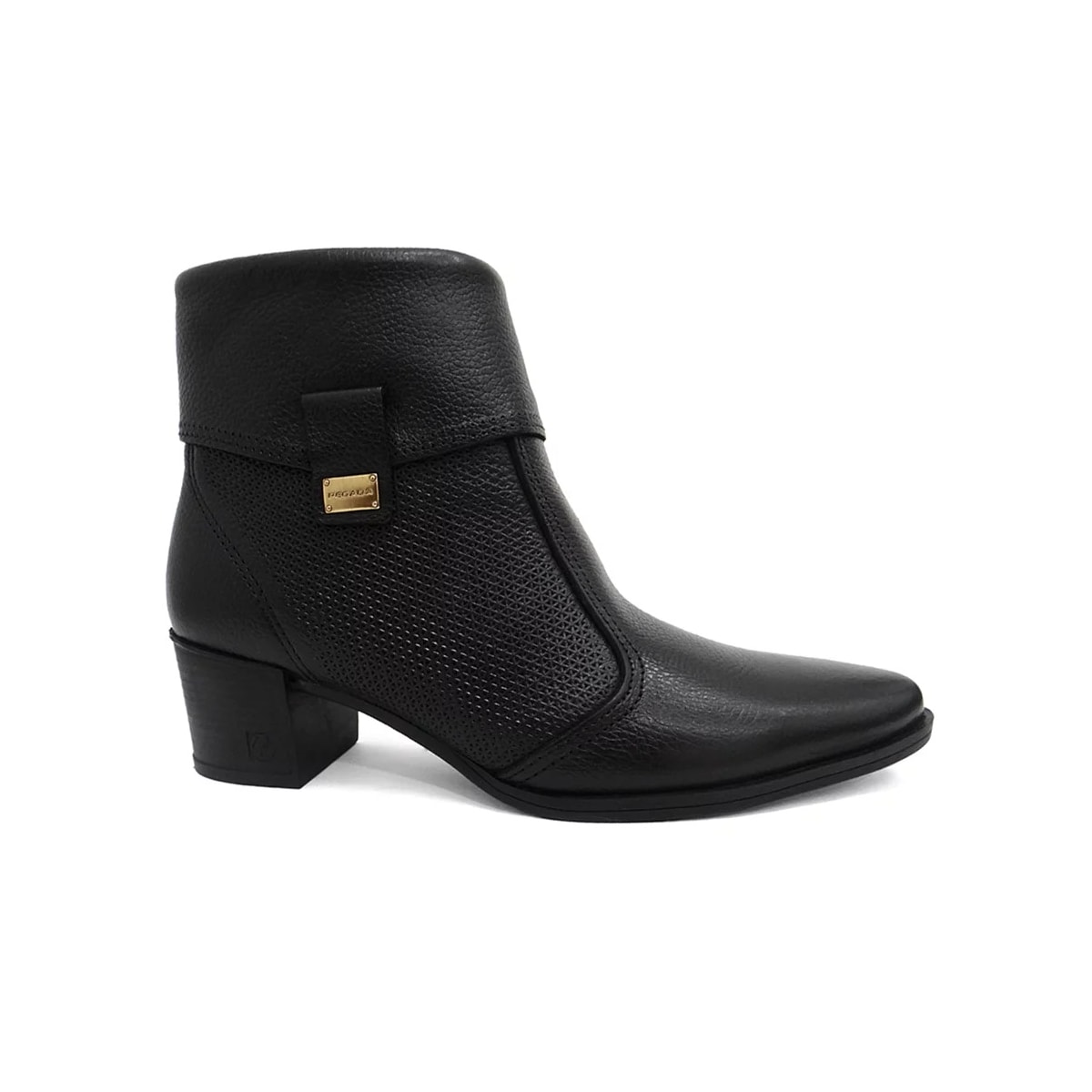 Bota Pegada Couro Cano Curto 280506 Preto Bota Pegada Couro Cano Curto 280506 Preto