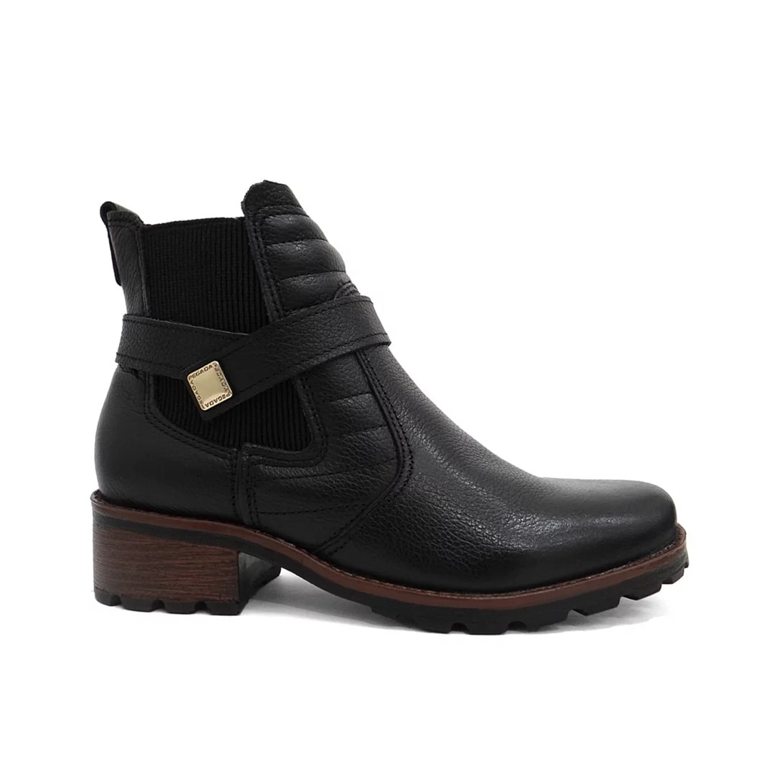 Bota Pegada Couro Cano Curto 281412 Preto
