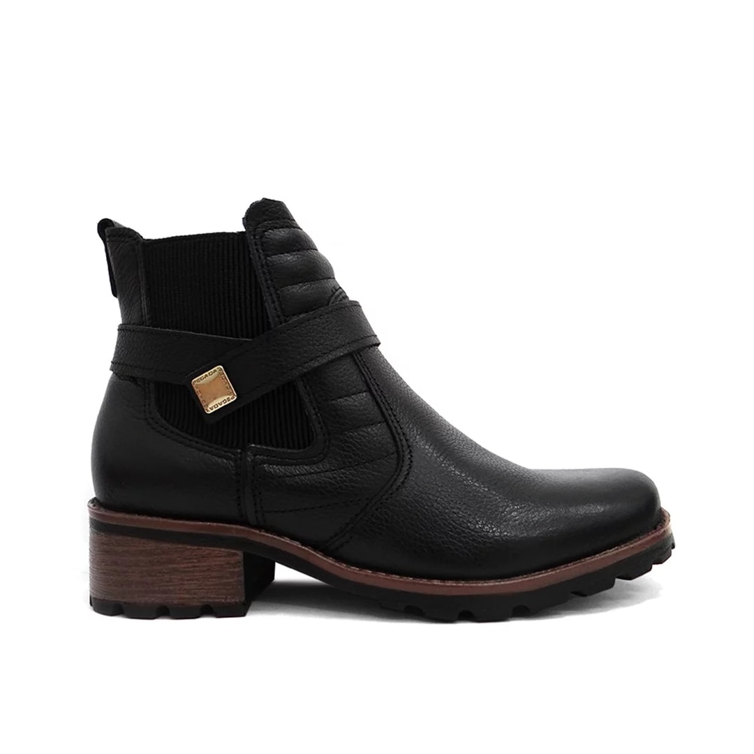 Bota Pegada Couro Cano Curto 281412 Preto