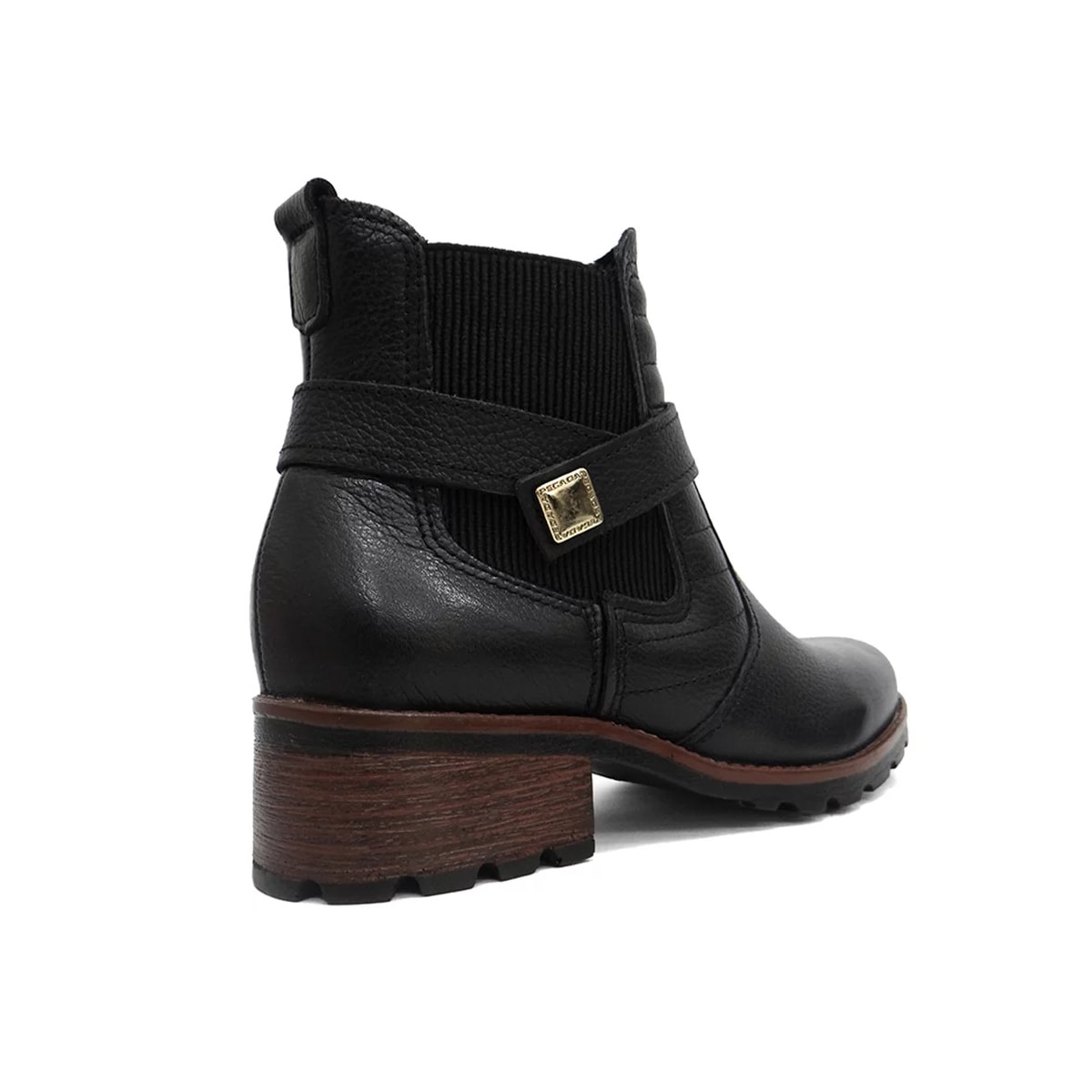 Bota Pegada Couro Cano Curto 281412 Preto