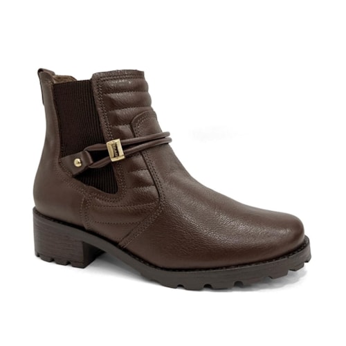 Bota Pegada Feminina Cano Curto Couro 281420 Pinhao