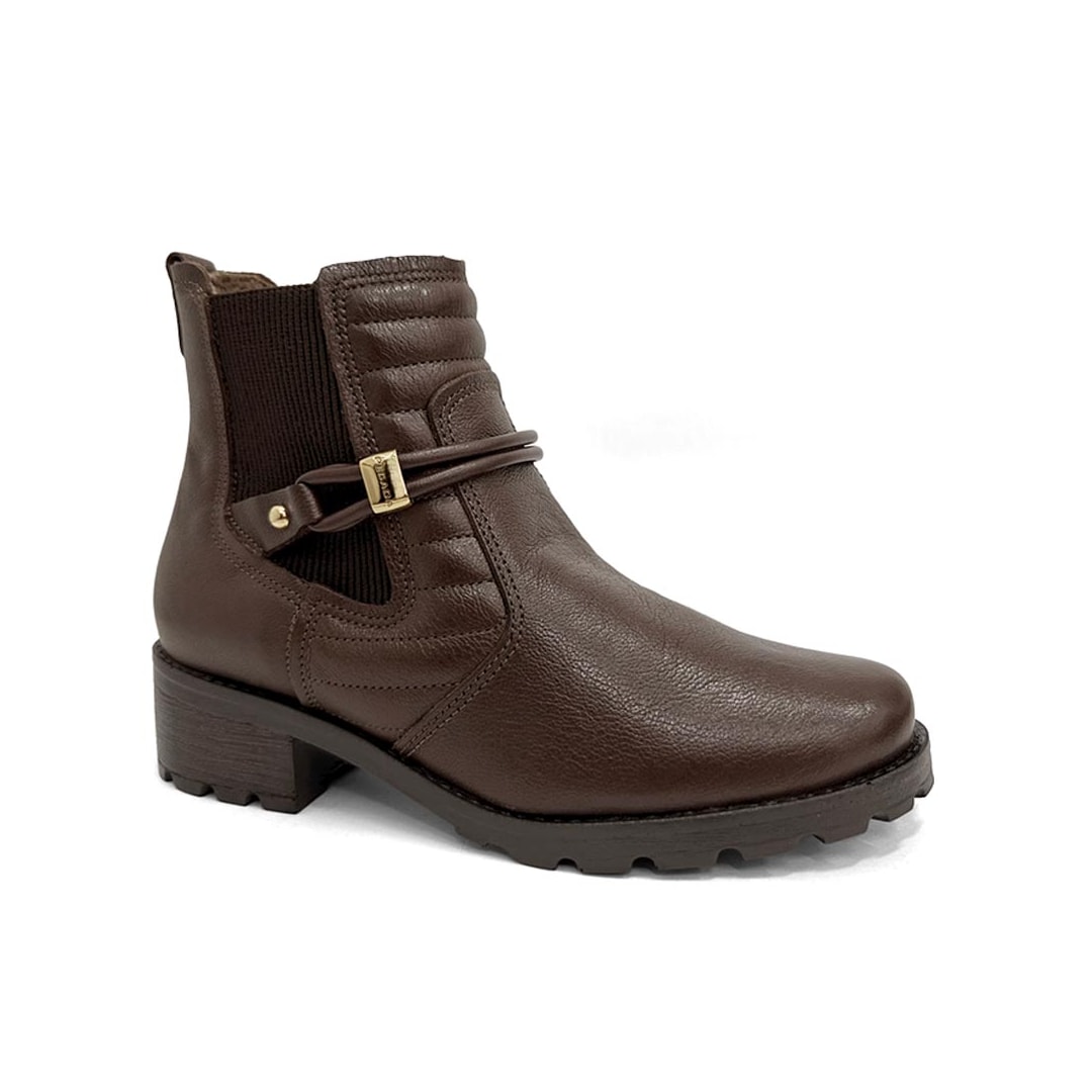 Bota Pegada Feminina Cano Curto Couro 281420 Pinhao Bota Pegada Feminina Cano Curto Couro 281420 Pinhao