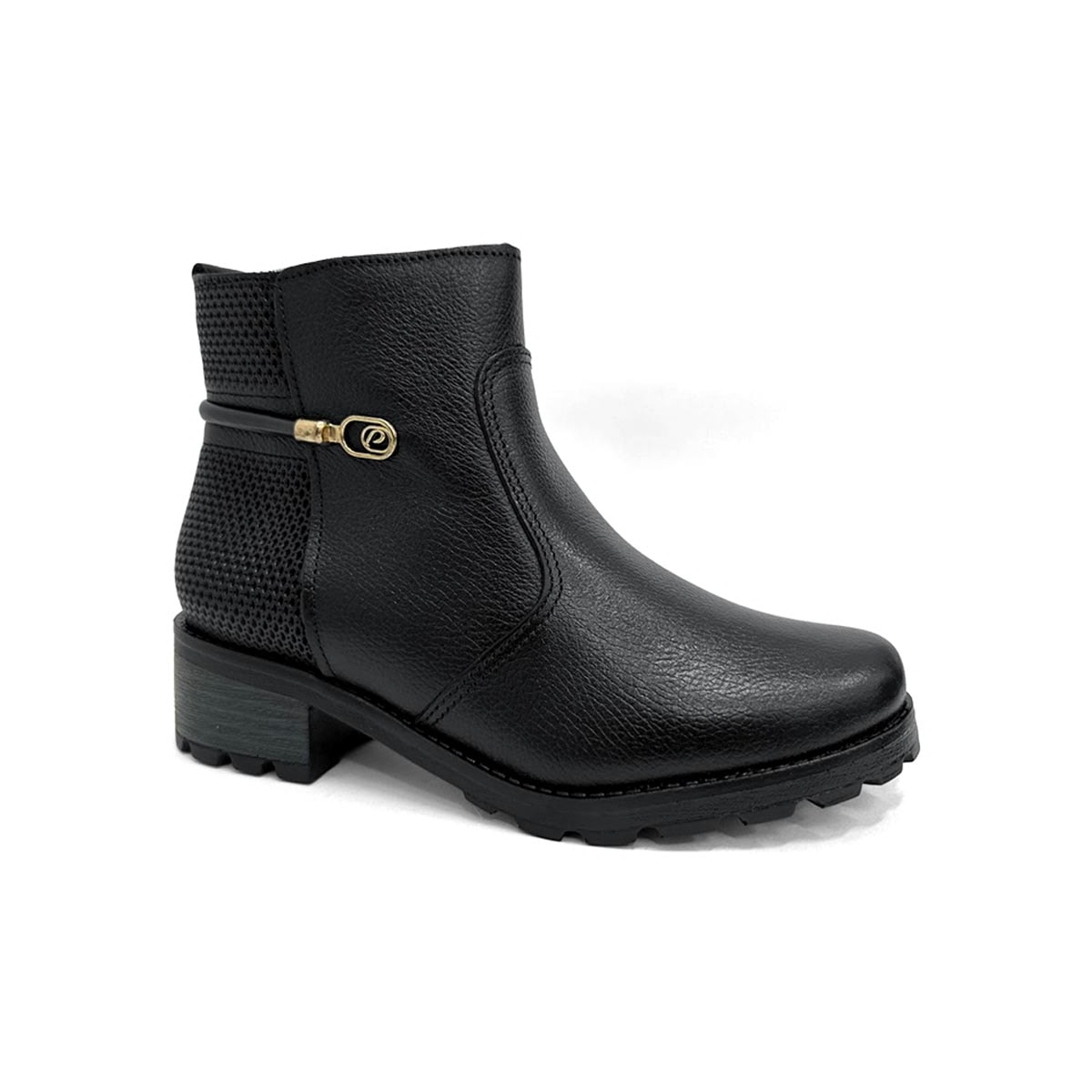Bota Pegada Feminina Cano Curto Couro 281421 Preto Bota Pegada Feminina Cano Curto Couro 281421 Preto