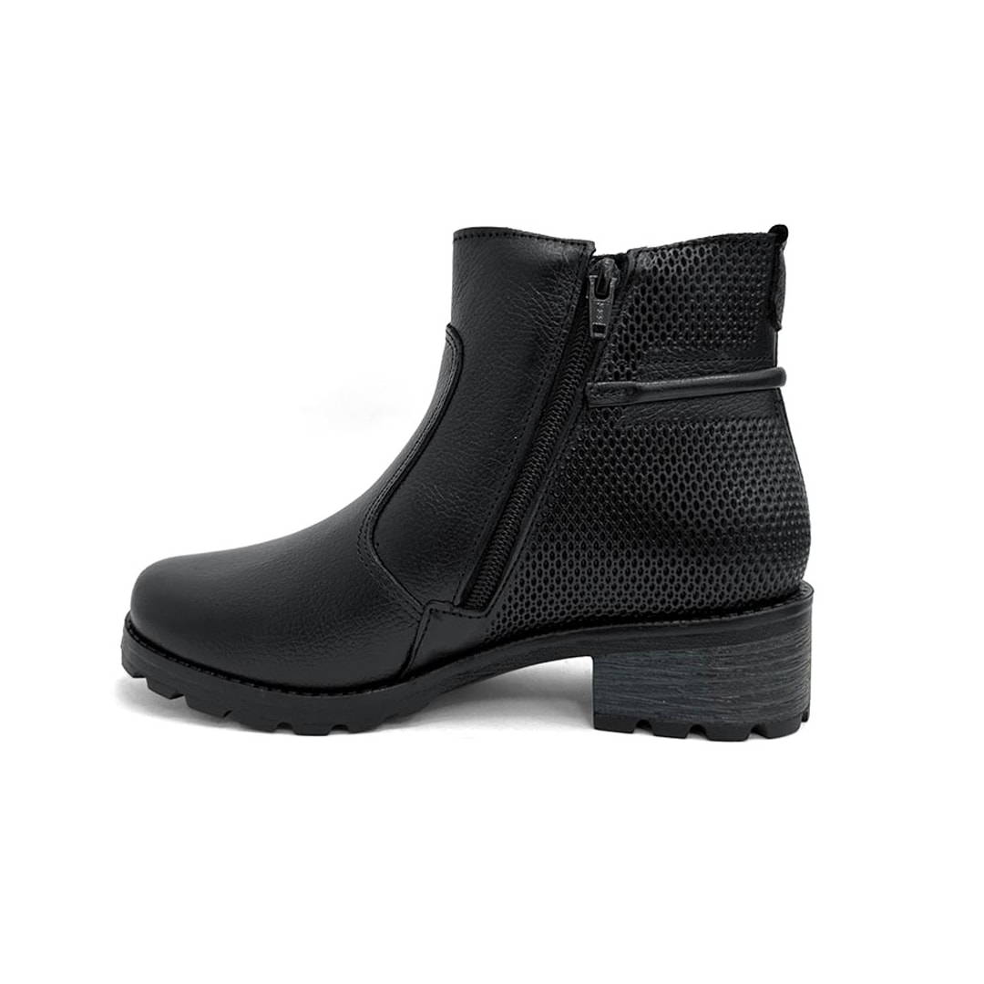 Bota Pegada Feminina Cano Curto Couro 281421 Preto