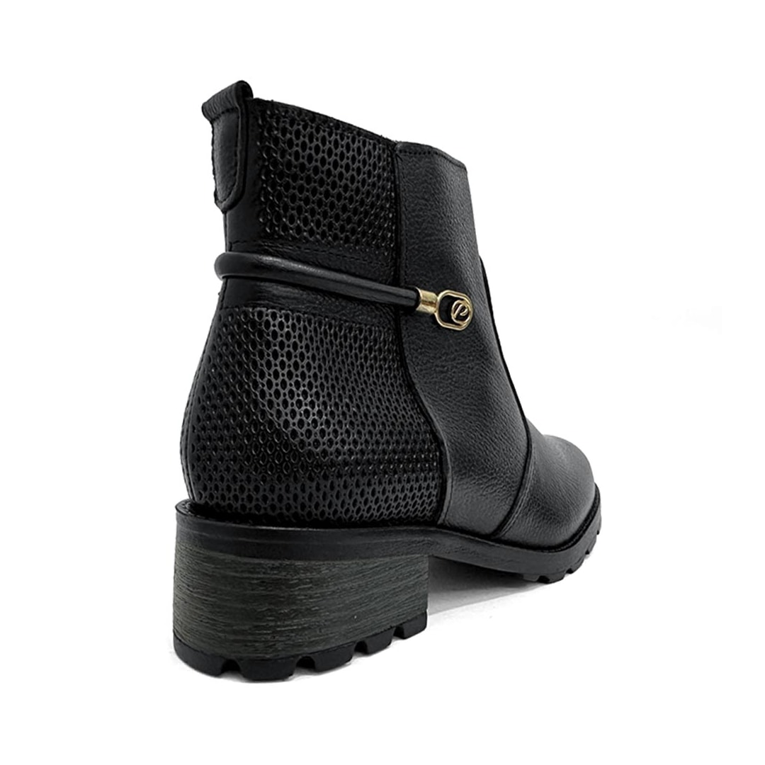 Bota Pegada Feminina Cano Curto Couro 281421 Preto