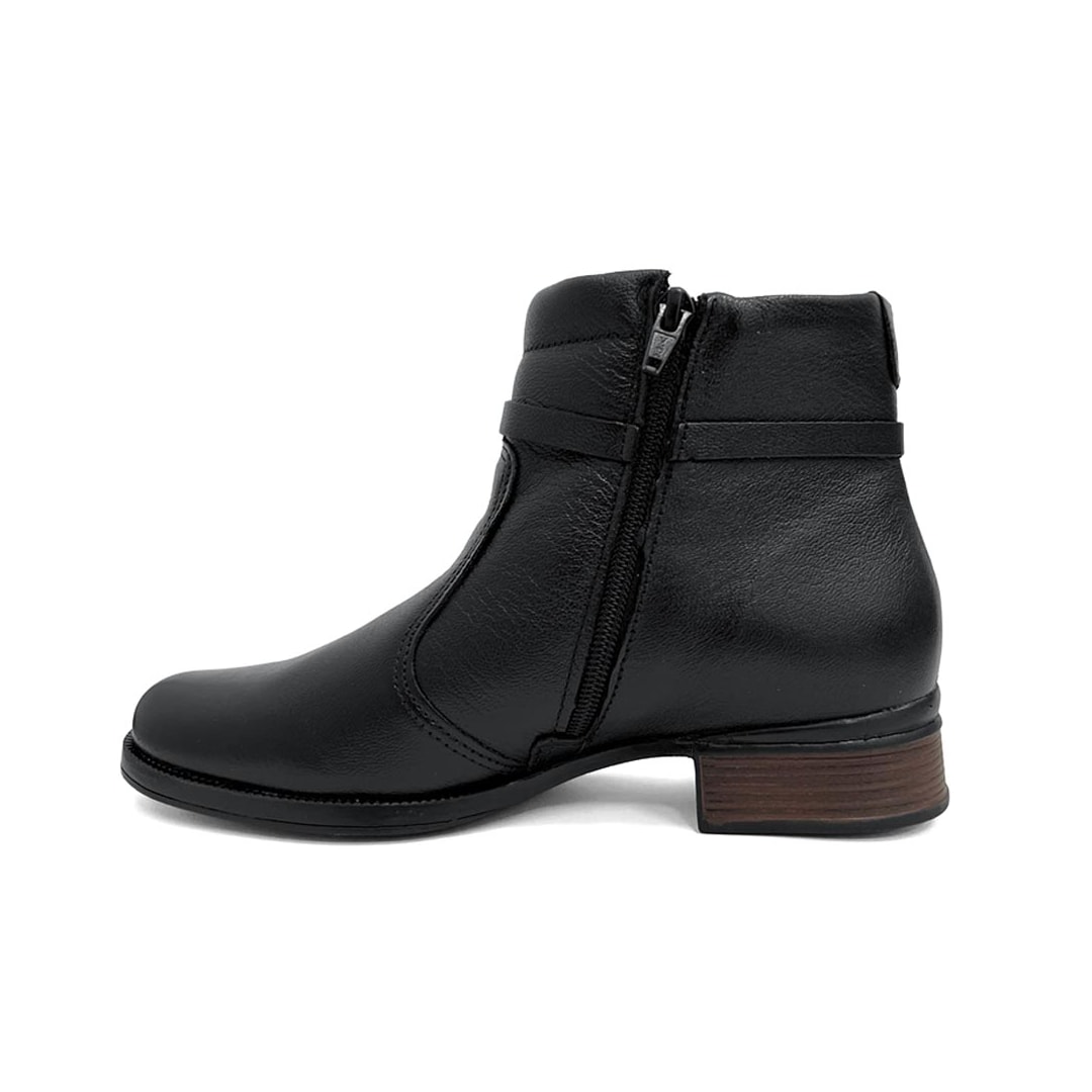 Bota Pegada Feminina Cano Curto Couro 282014 Preto
