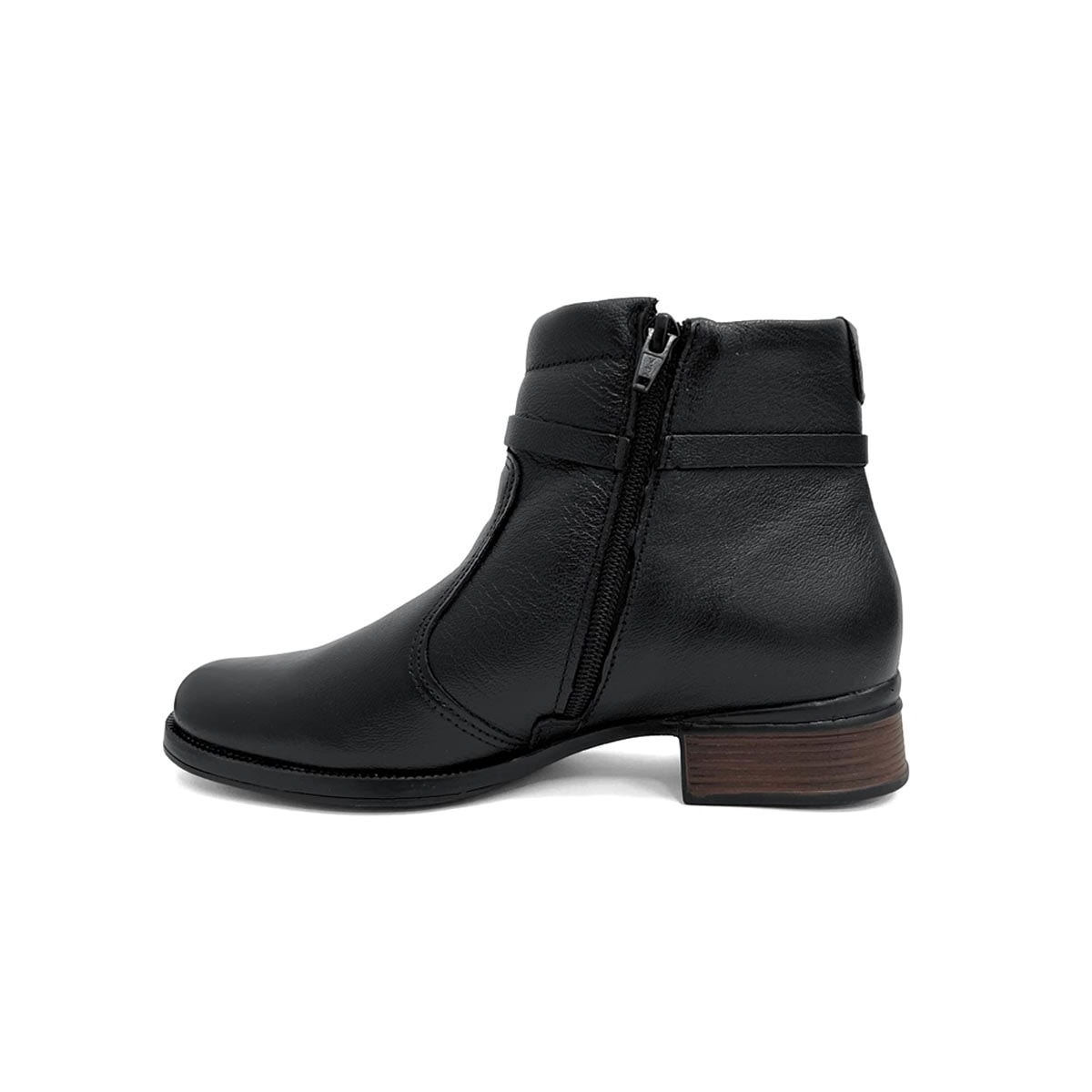 Bota Pegada Feminina Cano Curto Couro 282014 Preto