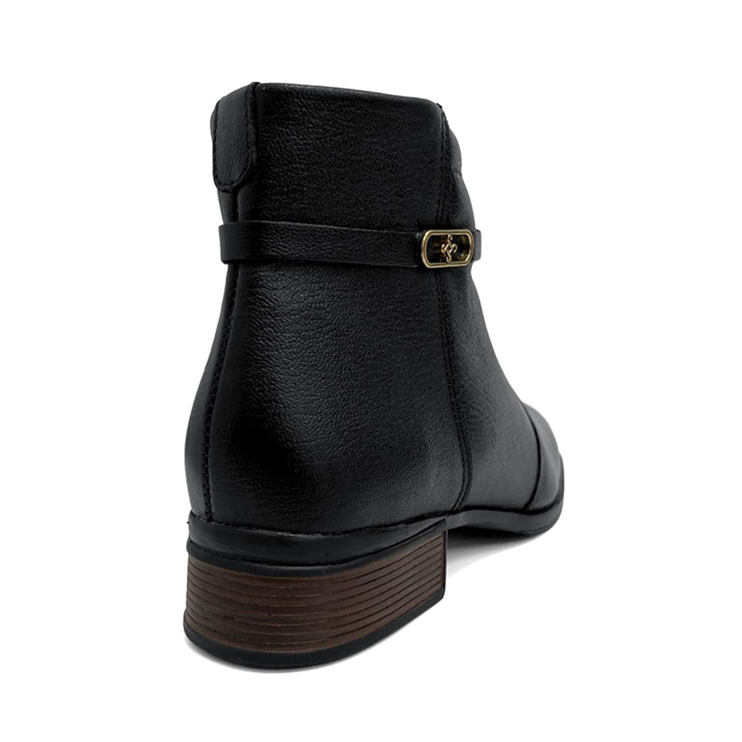 Bota Pegada Feminina Cano Curto Couro 282014 Preto