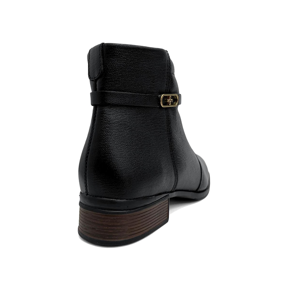 Bota Pegada Feminina Cano Curto Couro 282014 Preto
