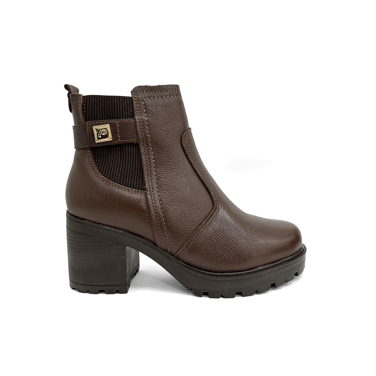 Bota Pegada Feminina Cano Curto Couro 282603 Pinhao