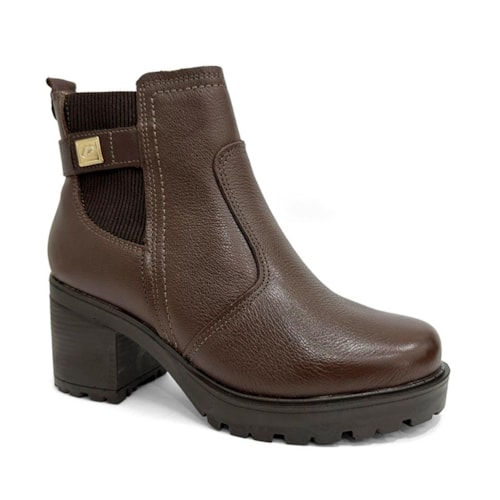 Bota Pegada Feminina Cano Curto Couro 282603 Pinhao