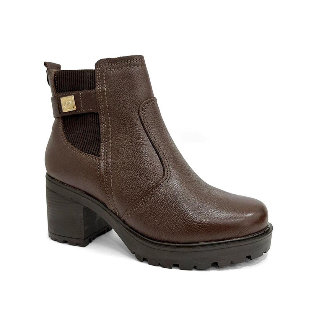 Bota Pegada Feminina Cano Curto Couro 282603 Pinhao Bota Pegada Feminina Cano Curto Couro 282603 Pinhao