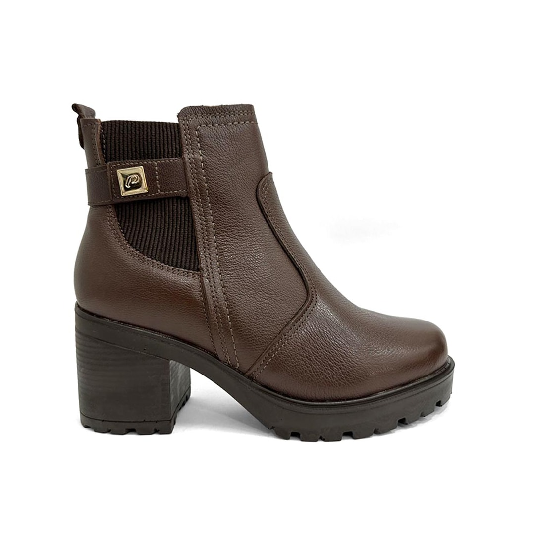 Bota Pegada Feminina Cano Curto Couro 282603 Pinhao