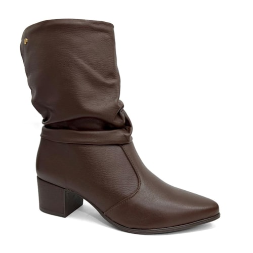 Bota Pegada Feminina Cano Curto De Couro 280901 Pinhao