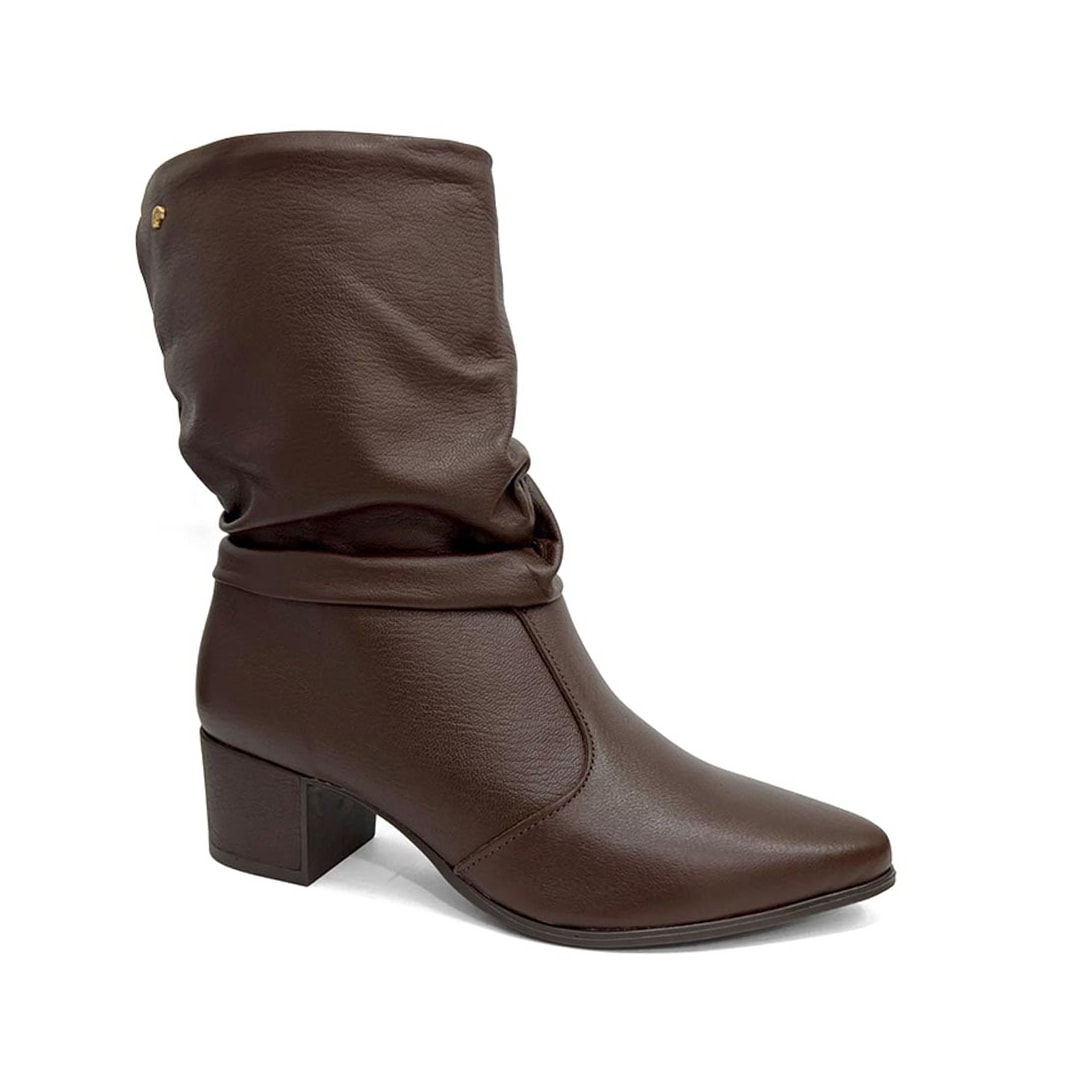 Bota Pegada Feminina Cano Curto De Couro 280901 Pinhao Bota Pegada Feminina Cano Curto De Couro 280901 Pinhao