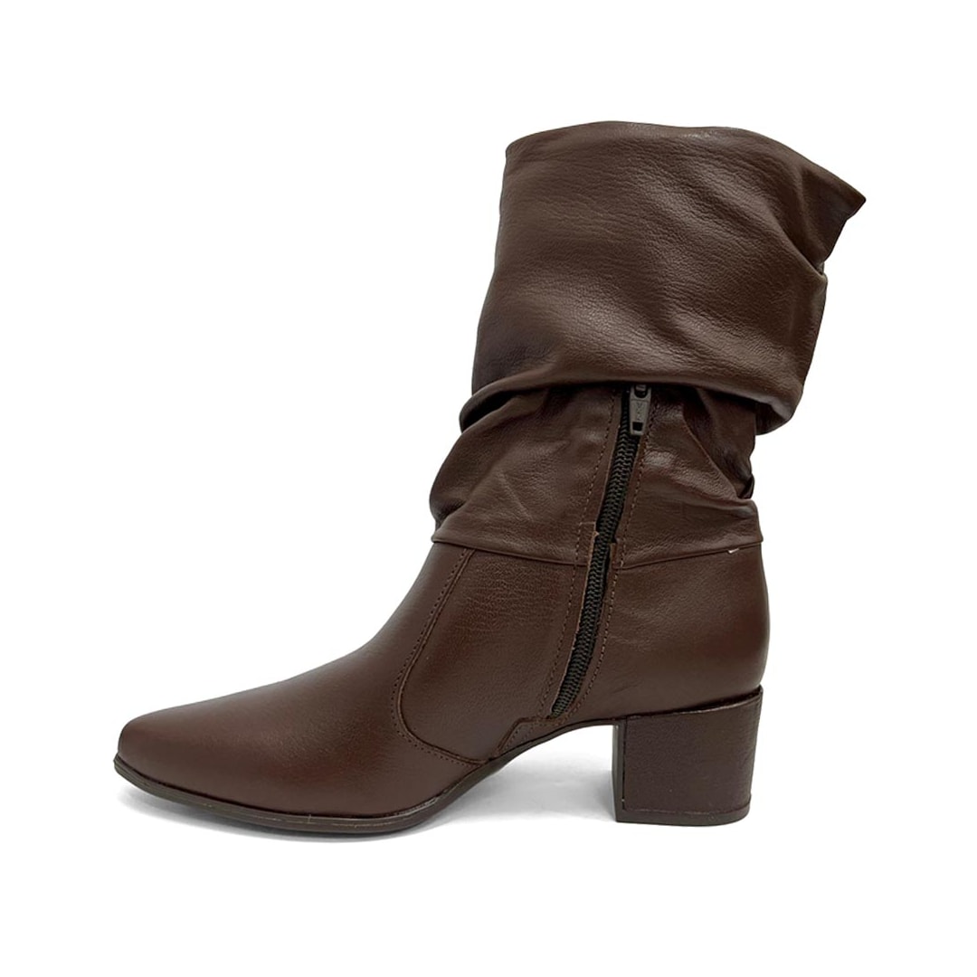 Bota Pegada Feminina Cano Curto De Couro 280901 Pinhao Bota Pegada Feminina Cano Curto De Couro 280901 Pinhao