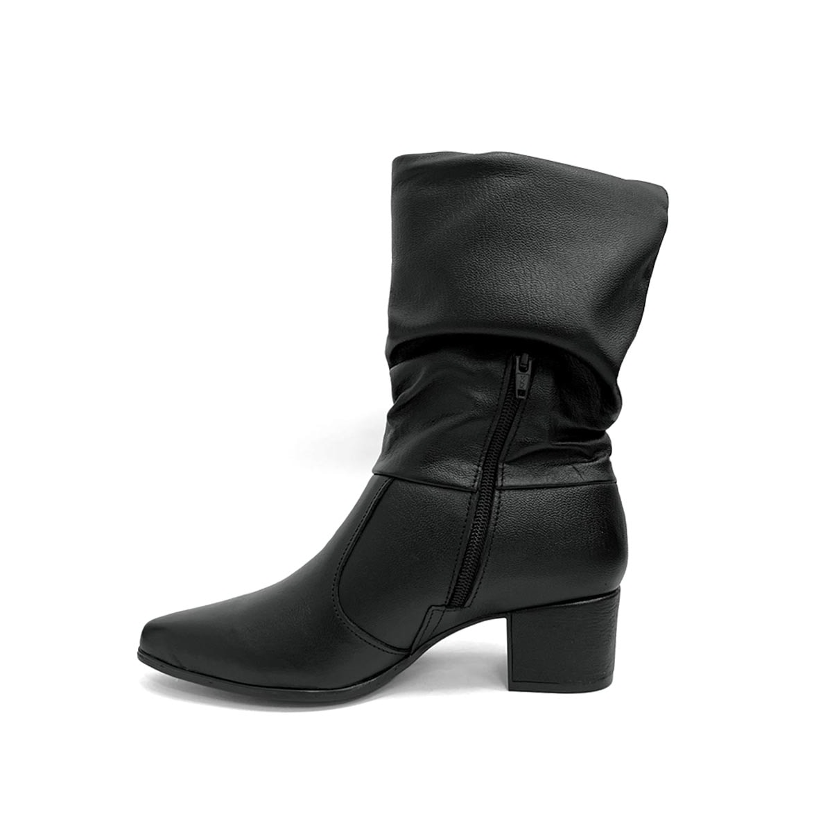 Bota Pegada Feminina Cano Curto De Couro 280901 Preto