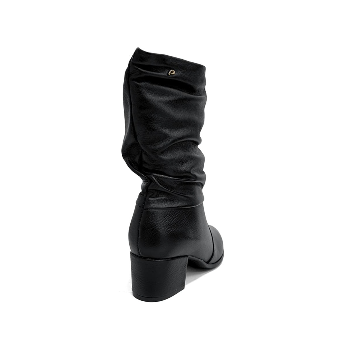 Bota Pegada Feminina Cano Curto De Couro 280901 Preto
