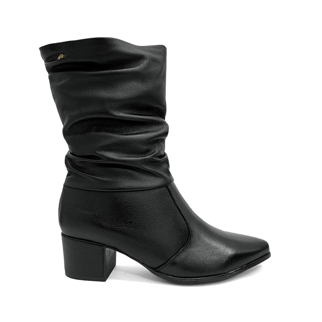 Bota Pegada Feminina Cano Curto De Couro 280901 Preto Bota Pegada Feminina Cano Curto De Couro 280901 Preto