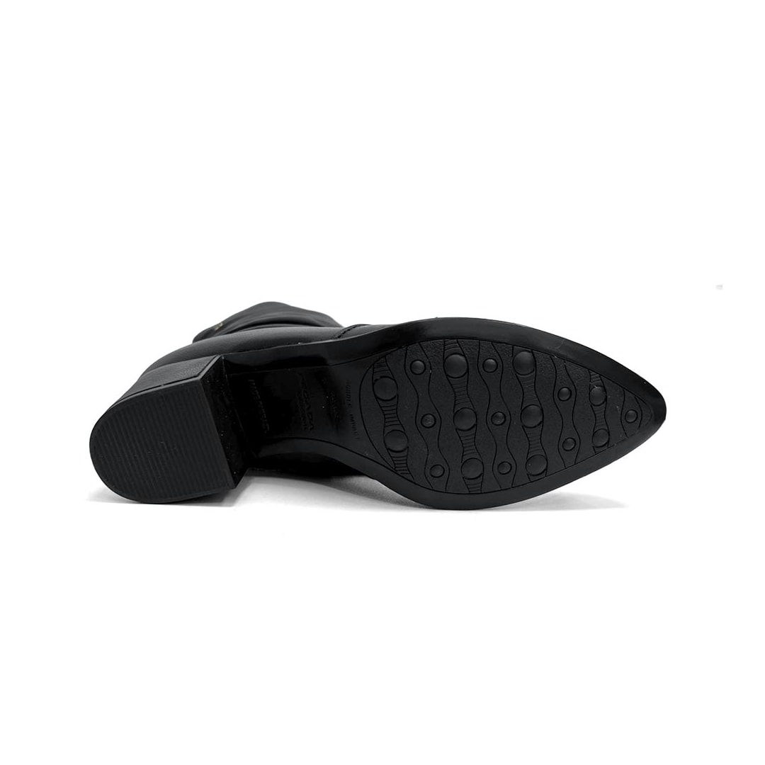Bota Pegada Feminina Cano Curto De Couro 280901 Preto