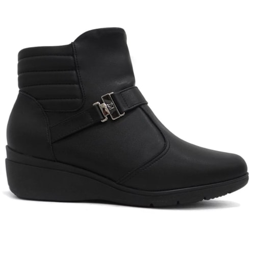 Bota Piccadilly Cano Baixo Anabela 117106 Preto