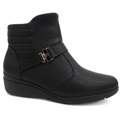 Bota Piccadilly Cano Baixo Anabela 117106 Preto