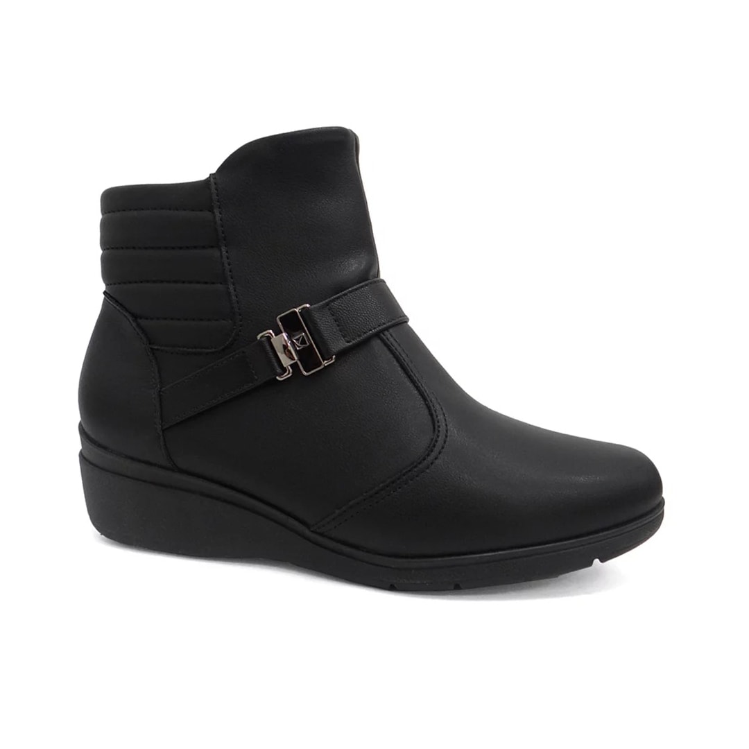 Bota Piccadilly Cano Baixo Anabela 117106 Preto