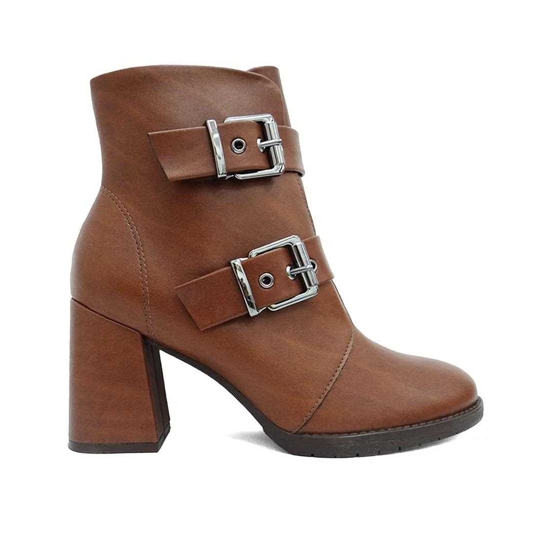 Bota Piccadilly Cano Baixo Salto Bloco 343004 Camel