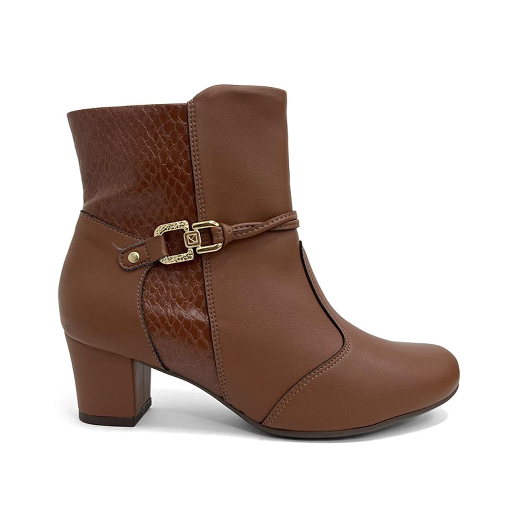 Bota Piccadilly Cano Curto Salto Baixo 110202 Conhaque Bota Piccadilly Cano Curto Salto Baixo 110202 Conhaque