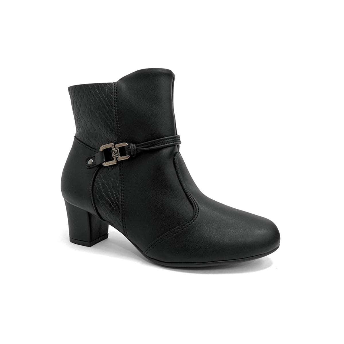 Bota Piccadilly Cano Curto Salto Baixo 110202 Preto