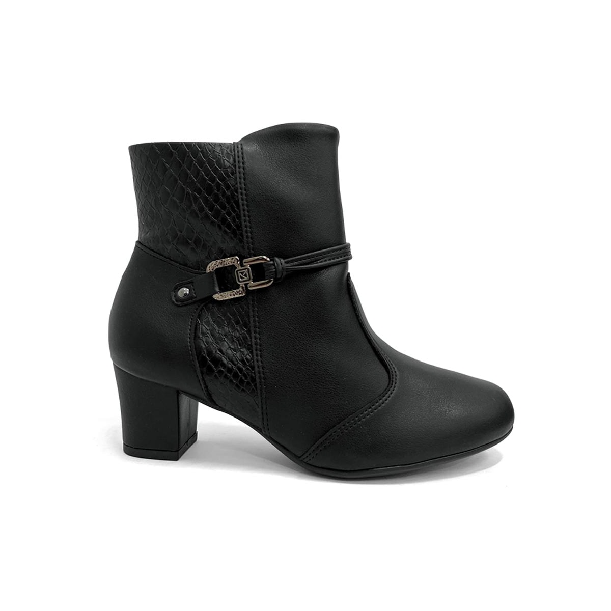 Bota Piccadilly Cano Curto Salto Baixo 110202 Preto