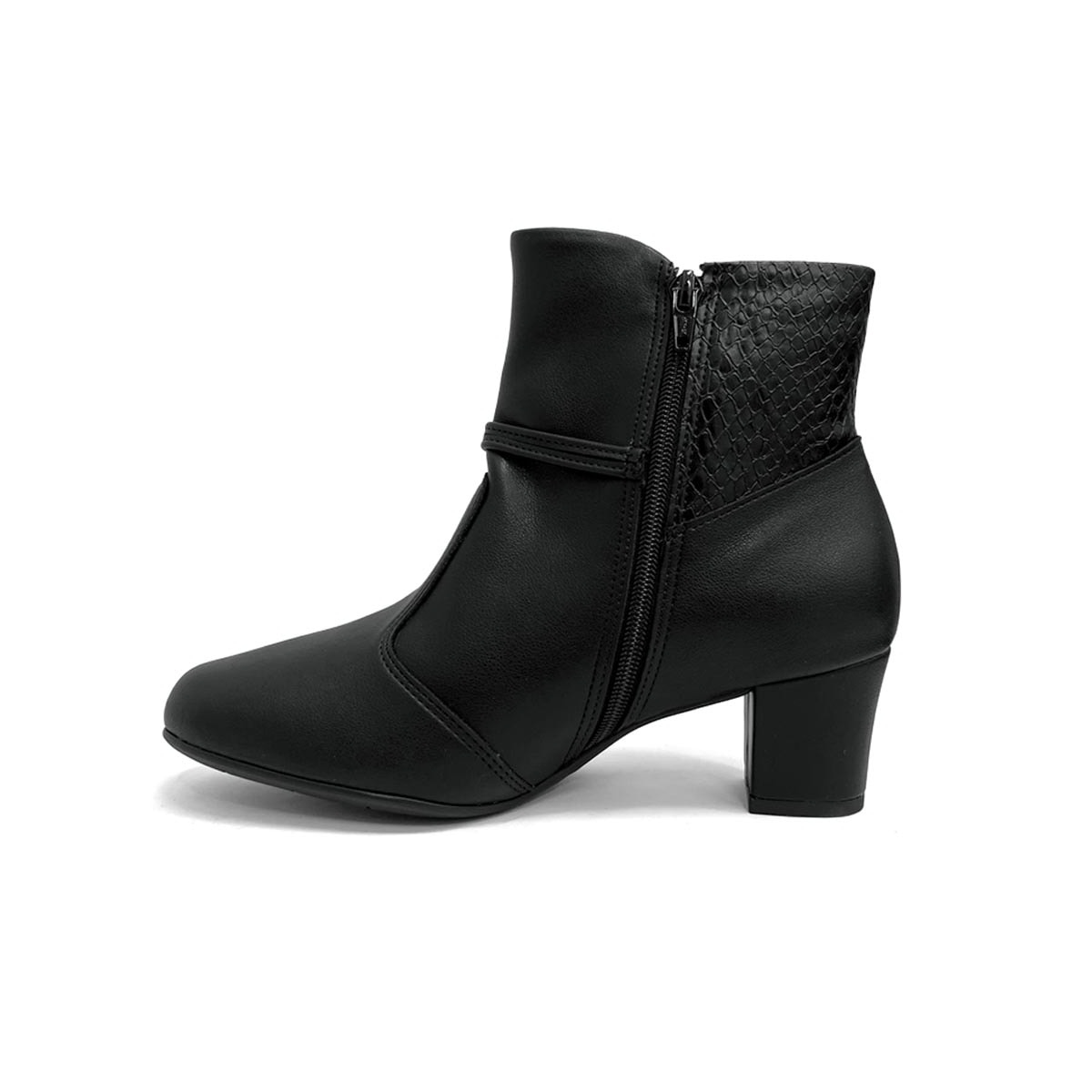 Bota Piccadilly Cano Curto Salto Baixo 110202 Preto