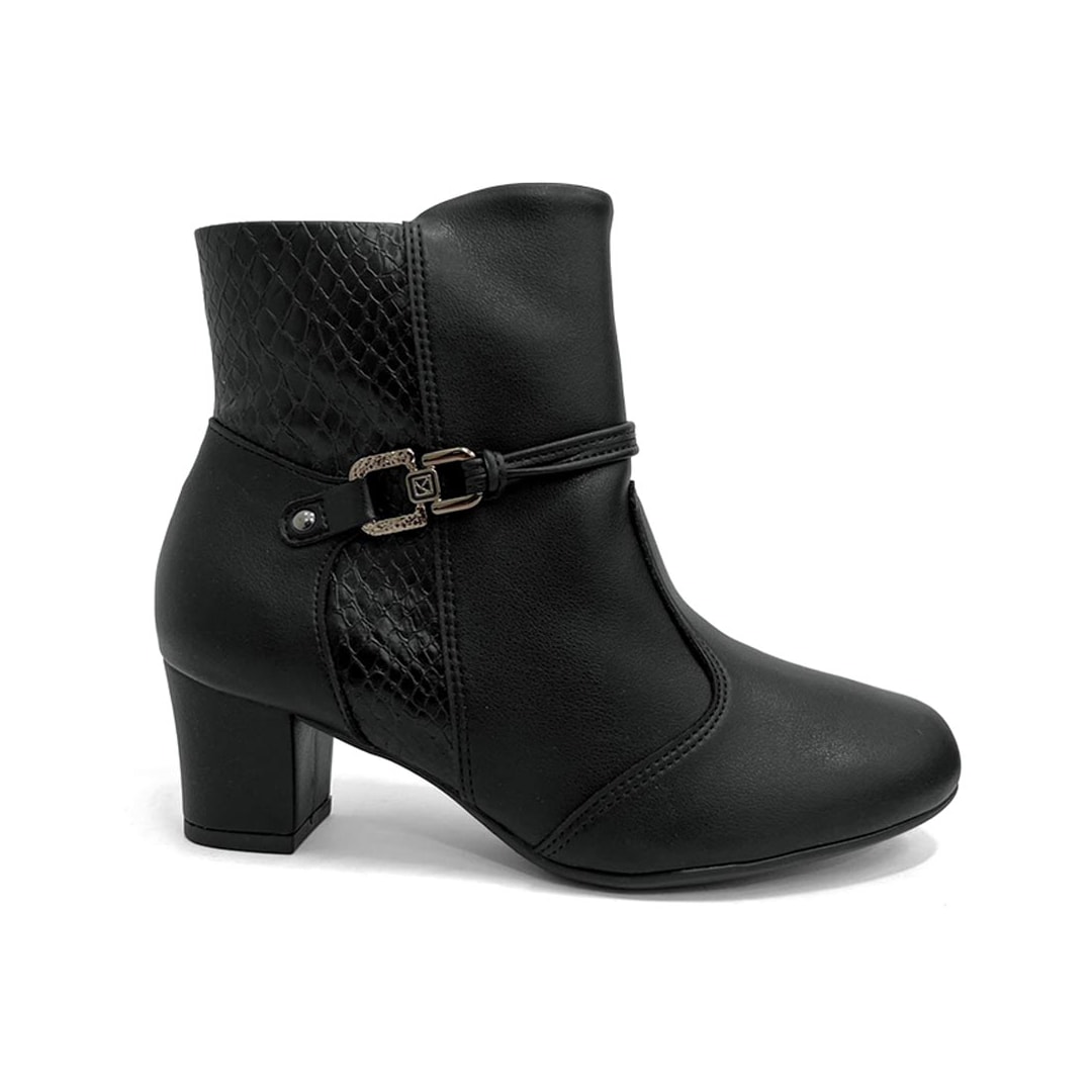 Bota Piccadilly Cano Curto Salto Baixo 110202 Preto Bota Piccadilly Cano Curto Salto Baixo 110202 Preto