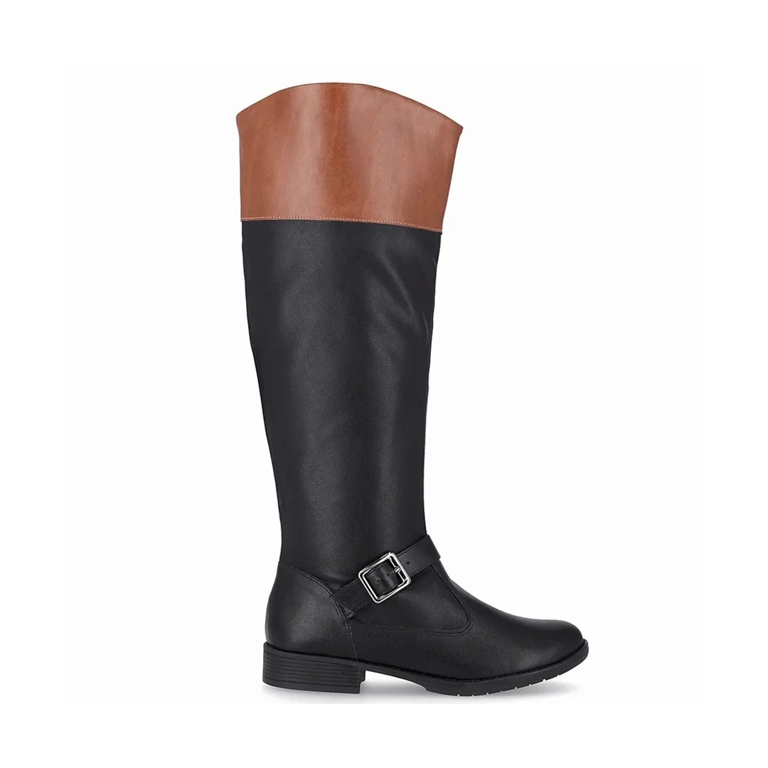 Bota Piccadilly Cano Longo 653005 Preto/Caramelo