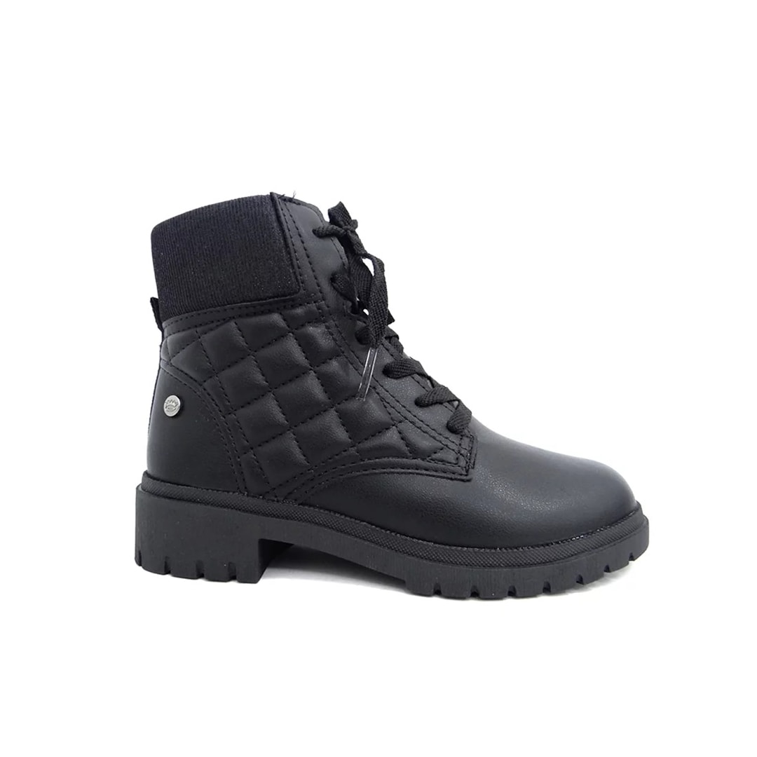 Bota Pink Cats Coturno Infantil V3351 Preto Bota Pink Cats Coturno Infantil V3351 Preto