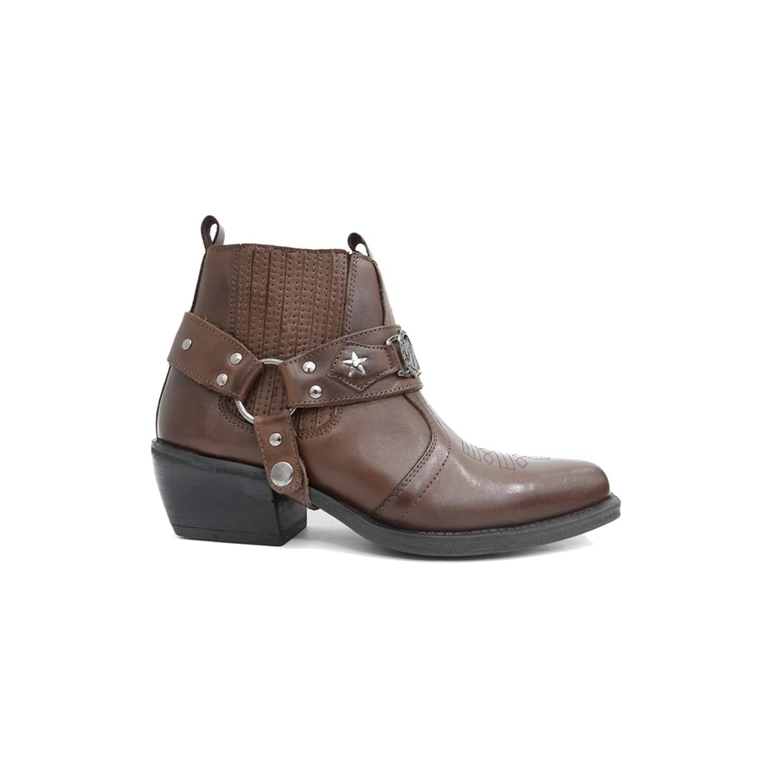 Bota Texana Country Masculina Couro 9005 Cafe