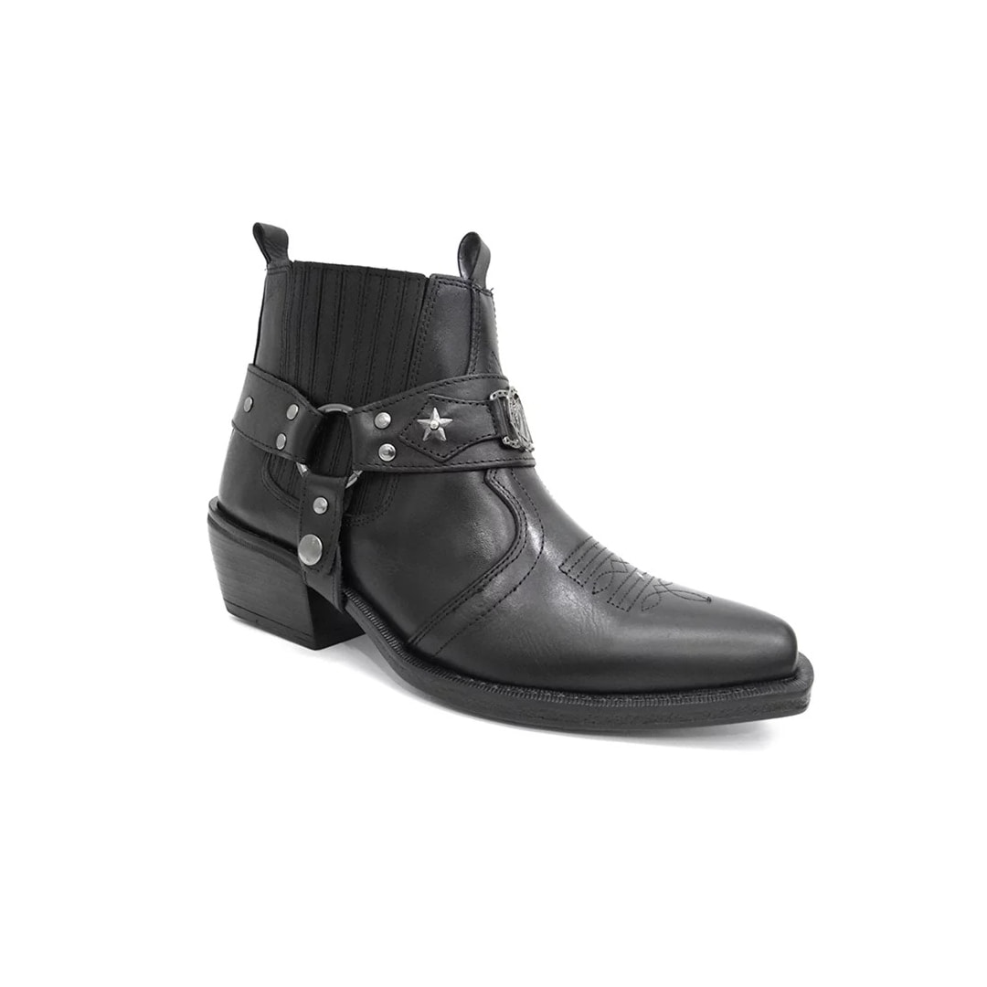 Bota Texana Country Masculina Couro 9005 Preto Bota Texana Country Masculina Couro 9005 Preto